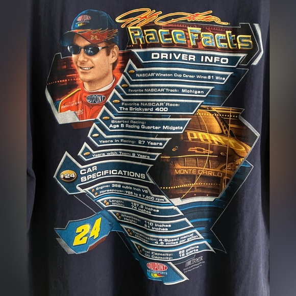 Y2k Jeff Gordon NASCAR Chase Authentics Tee Vintage graphic print AOP men’s XL - Picture 5 of 13